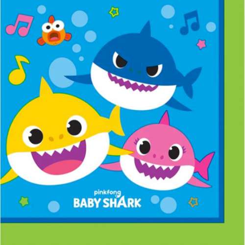 Baby Shark Beverage Napkins - Click Image to Close